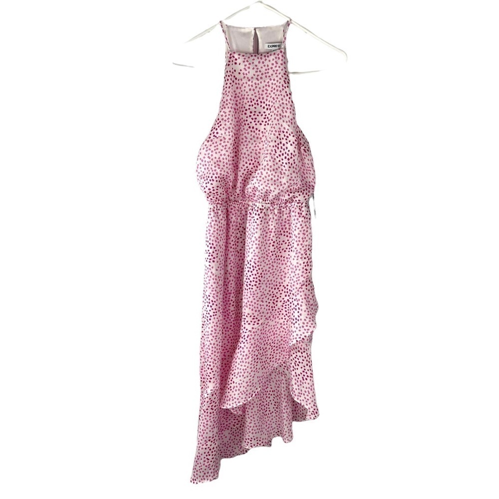 Asymmetrical Ruffle Lined Halter Dress with Keyhole Back - Picture 5 of 9